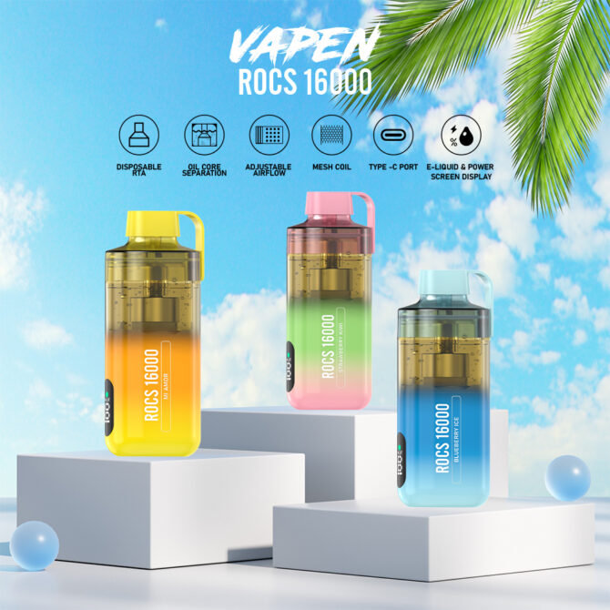 VAPEN ROCS 16000 Puff Refillable Pod OCS Disposable Vape Puff 16k
