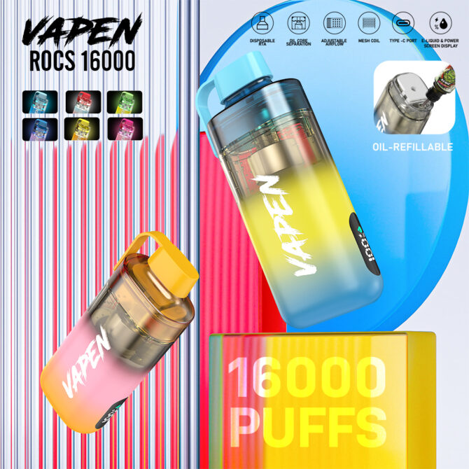 VAPEN ROCS 16000 Puff Refillable Pod OCS Disposable Vape Puff 16k