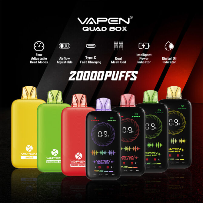 VAPEN QUAD BOX 20000 Puffs Full Screen Eu Ship Disposable Vape Puff 20k