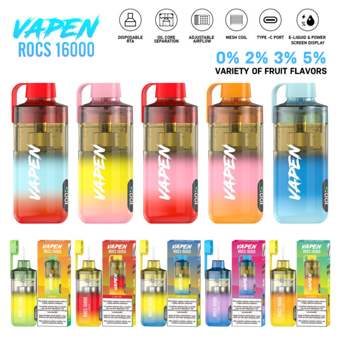 VAPEN ROCS 16000 Puff Refillable Pod OCS Disposable Vape Puff 16k
