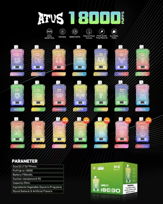 Atvs 18000 Puffs Vape Disposable Electronic Cigarettes Puff 18k