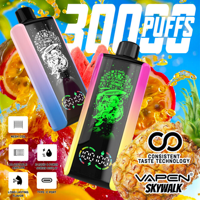 Vapen Skywalk 30000 Puff EU ship E Cigarette Full Screen Display Smart Disposable Vaper 25k upgrade to 30k