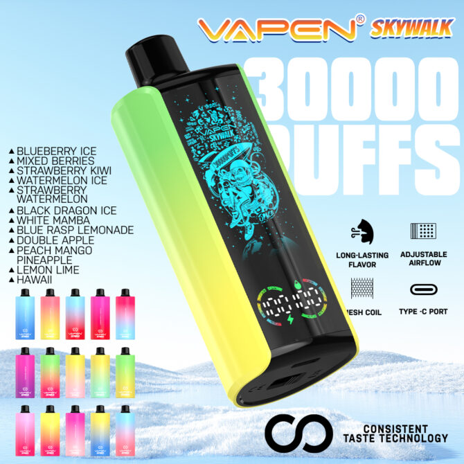 Vapen Skywalk 30000 Puff EU ship E Cigarette Full Screen Display Smart Disposable Vaper 25k upgrade to 30k