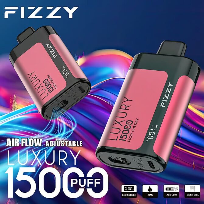 Fizzy Luxury 15000 Puffs in local warehouse Germany Disposable Vape | 22ML E-liquid, Mesh Coil, LCD Screen, Adjustable Air Flow
