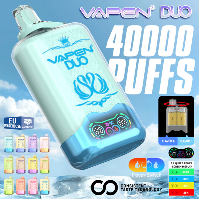 VAPEN DUO 40000 Puffs Eu ship Dual Flavors Disposable Vape Twins Tank Long Lasting Puff Vaper 40K