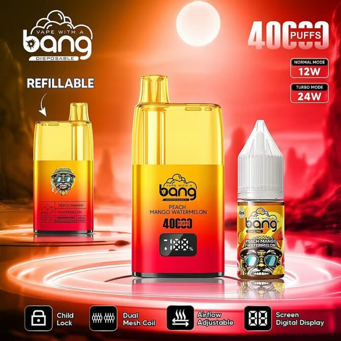 Bang 40000 Puffs LED Display Screen Refillable Oil Vape 40k – Versatility and Performance Redefined