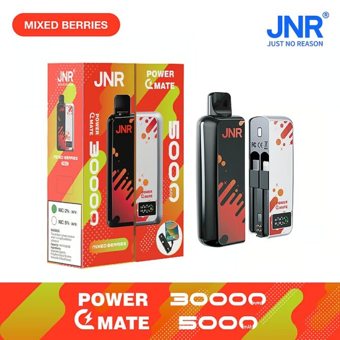 JNR Power Mate 30000 Puffs Smart Screen Disposable Vape & Power Bank – Dual Functionality Redefined puff 30k