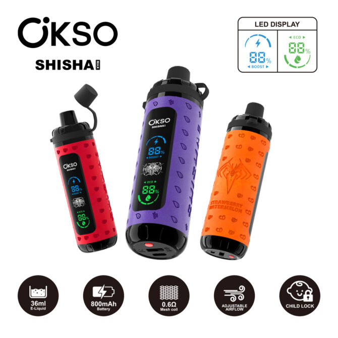 OKSO SHISHA MAX 40K Vaping Box Box Pulse - Premium Vaping Experience for Cloud Chasers