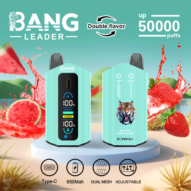 Bang Leader 50K Dual Flavor 50000 Puffs 2-in-1 Vape Device with Long-Lasting Performance
