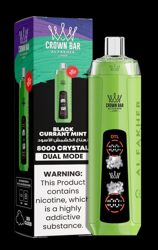 Al Fakher Crystal 8000 Puffs – Ultimate Compact Power with Smart Display