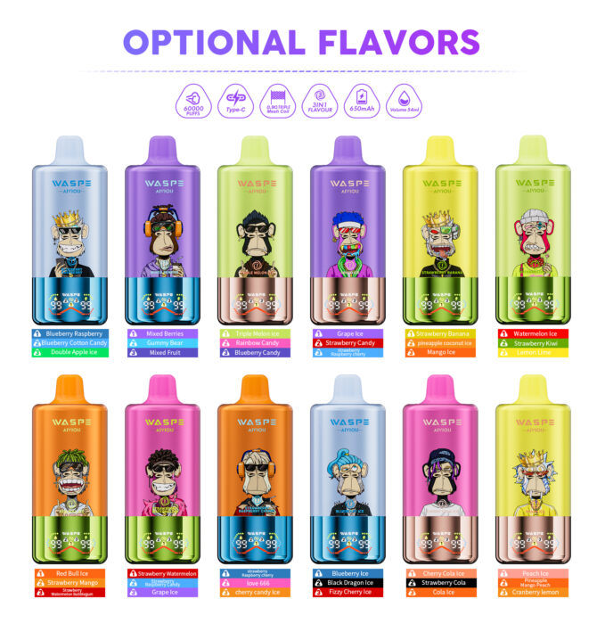 Waspe 60000 60K Puffs Disposable Vape – Triple Flavors,Triple Mesh Coil,Smart LED Display