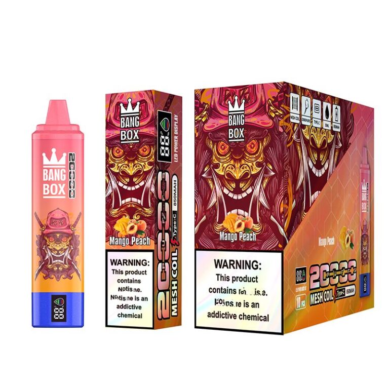 Original vape pen bangBox 20000 puffs choose 12 flavors 0 2 3 5 mesh coil digital screen displays oil and electricity Type C charging disposable e cigarettes 6
