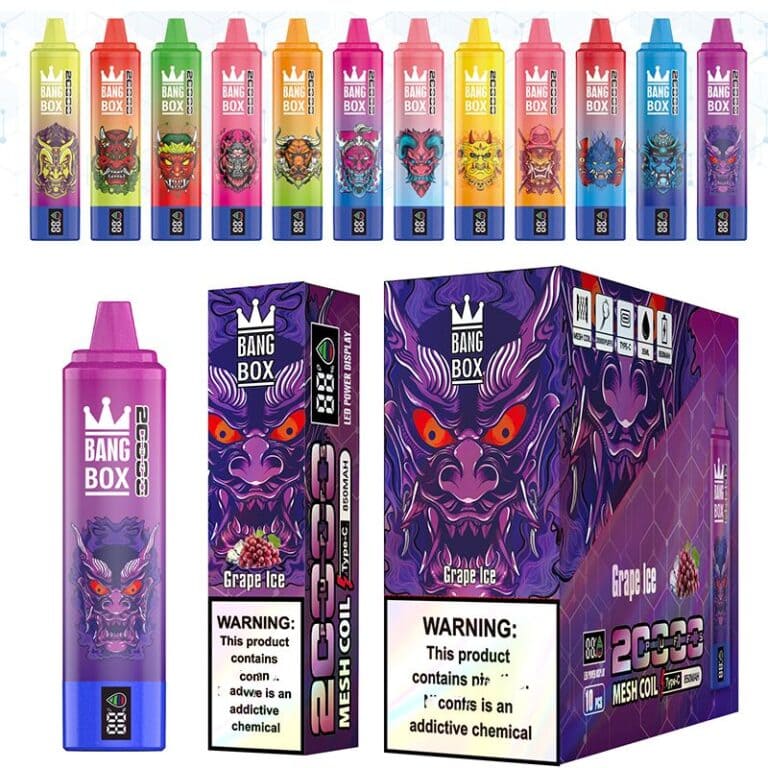 Original vape pen bangBox 20000 puffs choose 12 flavors 0 2 3 5 mesh coil digital screen displays oil and electricity Type C charging disposable e cigarettes 7