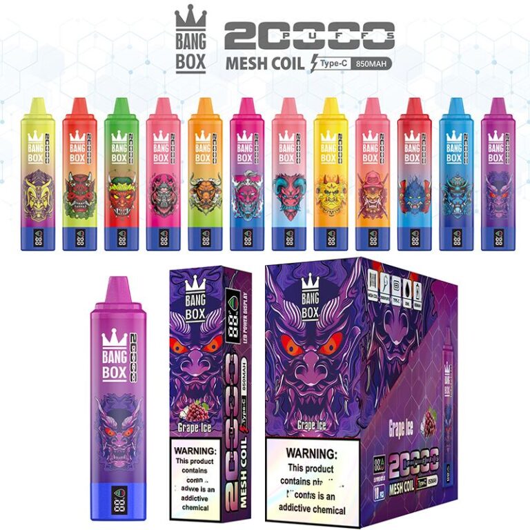 Original vape pen bangBox 20000 puffs choose 12 flavors 0 2 3 5 mesh coil digital screen displays oil and electricity Type C charging disposable e cigarettes