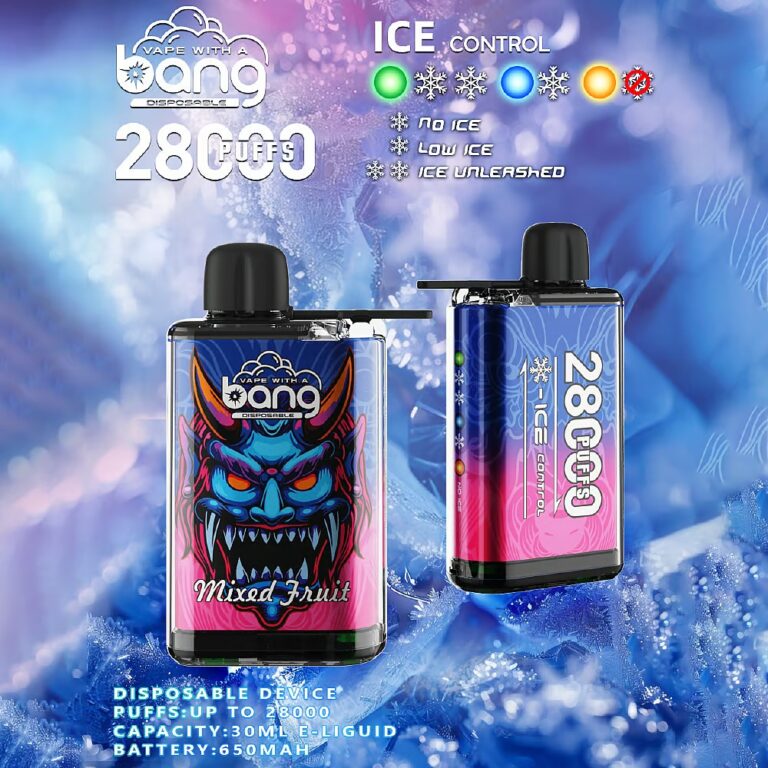 bang 28k puffs customisable ice control disposable vape cover