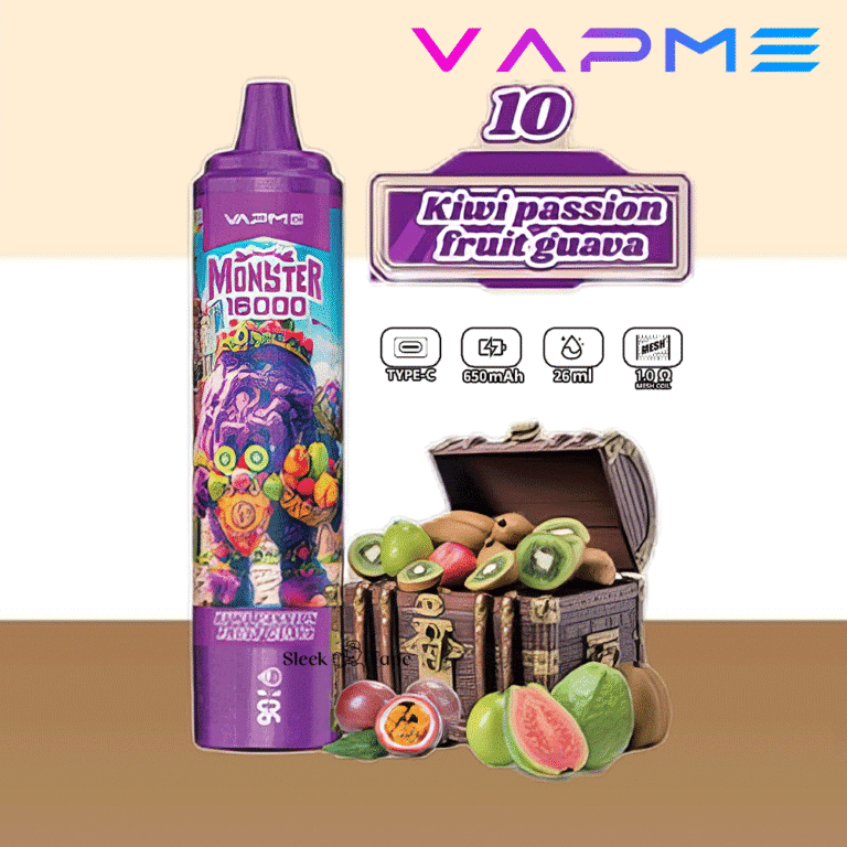 sleek vape vapme monster 16000Kiwi passion fruit guava