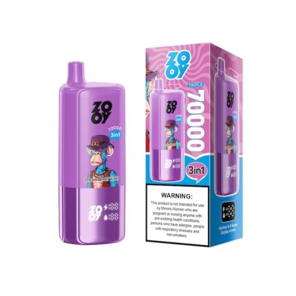 Vape ZOOY TRIPLE 70000 Puff Disposable Vape 3 in 1 Flavors 70k Puff Rechargeable Mesh Coil Built-In Smart Display Screen
